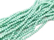 Margele cristal rondel fatetat 4x3mm verde turcoaz lustered (sirag)