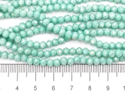 Margele cristal rondel fatetat 4x3mm verde turcoaz lustered (sirag)