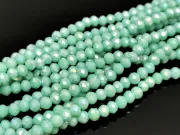 Margele cristal rondel fatetat 4x3mm verde turcoaz lustered (sirag)
