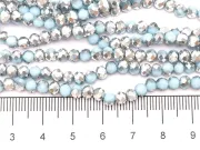 Margele cristal rondel fatetat 4x3mm albastru pal argintiu (sirag)