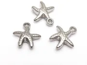 Pandantiv charm stea de mare din otel inoxidabil 304 - 13x11x3.5mm