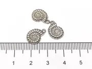 Pandantiv charm scoica din otel inoxidabil 304 - 14x9x2mm