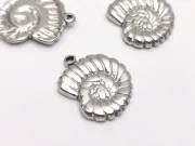 Pandantiv charm scoica din otel inoxidabil 304 - 14x12x2mm