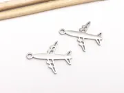 Pandantiv charm avion din otel inoxidabil 304 - 23x17x1.3mm