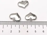 Pandantiv charm inima din otel inoxidabil 304 - 15x12x3mm