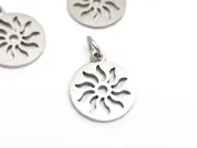 Pandantiv charm soare din otel inoxidabil 304 - 14x12x1mm