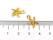 Pandantiv charm stea de mare otel inoxidabil 304 placat IP auriu 14x10x3mm