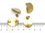 Tortite cercei otel inoxidabil 304 placat IP auriu cu opritor oval 20x16mm (2buc)