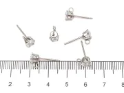 Tortite cercei otel inoxidabil 304 cu rhinestone 9x6mm (2buc)