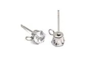 Tortite cercei otel inoxidabil 304 cu rhinestone 9x6mm (2buc)