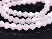 Margele cristal biconic 4mm roz opal mat AB (sirag)