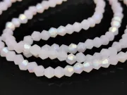 Margele cristal biconic 2x3mm alb opal mat AB (sirag)