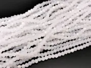 Margele cristal biconic 2x3mm alb opal mat AB (sirag)