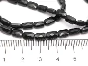 Margele cristal dreptunghi fatetat 6.5x4mm negru (sirag)