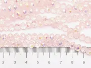 Margele cristal rondel fatetat electroplacat 6x4mm roz AB (sirag)