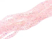 Margele cristal rondel fatetat electroplacat 6x4mm roz AB (sirag)