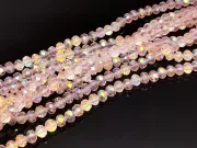 Margele cristal rondel fatetat electroplacat 6x4mm roz AB (sirag)