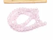 Margele cristal rondel fatetat 6x4mm roz opal AB (sirag)