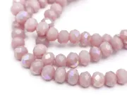 Margele cristal rondel fatetat 4x3mm mov lavanda opac heliotrop (sirag)