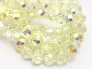 Margele cristal rondel fatetat electroplacat 6x4mm galben AB (sirag)