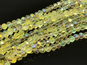 Margele cristal rondel fatetat electroplacat 6x4mm galben AB (sirag)