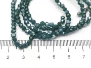 Margele cristal rotund fatetat 3~3.5mm verde inchis lustered (sirag)