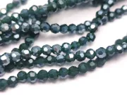 Margele cristal rotund fatetat 3~3.5mm verde inchis lustered (sirag)