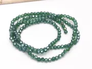 Margele cristal rotund fatetat 3~3.5mm verde padure lustered (sirag)
