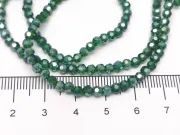 Margele cristal rotund fatetat 3~3.5mm verde padure lustered (sirag)