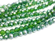 Margele cristal rotund fatetat 3~3.5mm verde padure lustered (sirag)