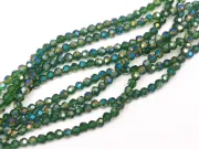 Margele cristal rotund fatetat 3~3.5mm verde padure AB (sirag)