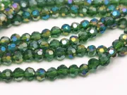 Margele cristal rotund fatetat 3~3.5mm verde padure AB (sirag)