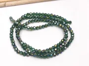 Margele cristal rotund fatetat 3~3.5mm verde padure AB (sirag)