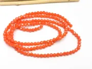 Margele cristal rotund fatetat 3~3.5mm portocaliu opac lustered (sirag)