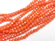 Margele cristal rotund fatetat 3~3.5mm portocaliu opac lustered (sirag)