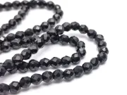 Margele cristal rotund microfatetat 3.5~4mm negru (sirag)
