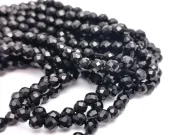 Margele cristal rotund microfatetat 3.5~4mm negru (sirag)