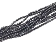 Margele cristal rotund microfatetat 3.5~4mm negru (sirag)