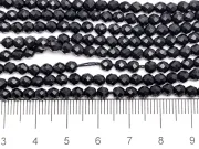 Margele cristal rotund microfatetat 3.5~4mm negru (sirag)