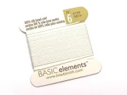 Fir matase naturala pentru insirat perle si margele nr 6 - 0.70mm alb (2metri)
