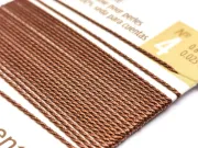 Fir matase naturala pentru insirat perle si margele nr 4 - 0.60mm maro (2metri)