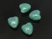 Margele de portelan inima 10x9x7mm verde turcoaz
