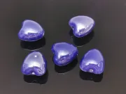 Margele de portelan inima 10x9x7mm albastru royal