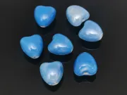 Margele de portelan inima 10x9x7mm albastru