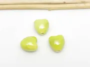 Margele de portelan inima 10x9x7mm verde lime