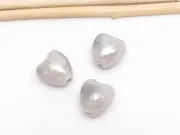 Margele de portelan inima 10x9x7mm gri