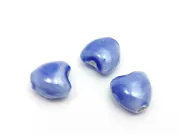 Margele de portelan inima 10x9x7mm albastru