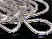 Margele de sticla 5x2.5mm transparent AB (sirag)