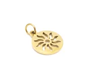 Pandantiv charm soare din otel inoxidabil 304 auriu 14x12x1mm