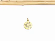 Pandantiv charm soare din otel inoxidabil 304 auriu 14x12x1mm